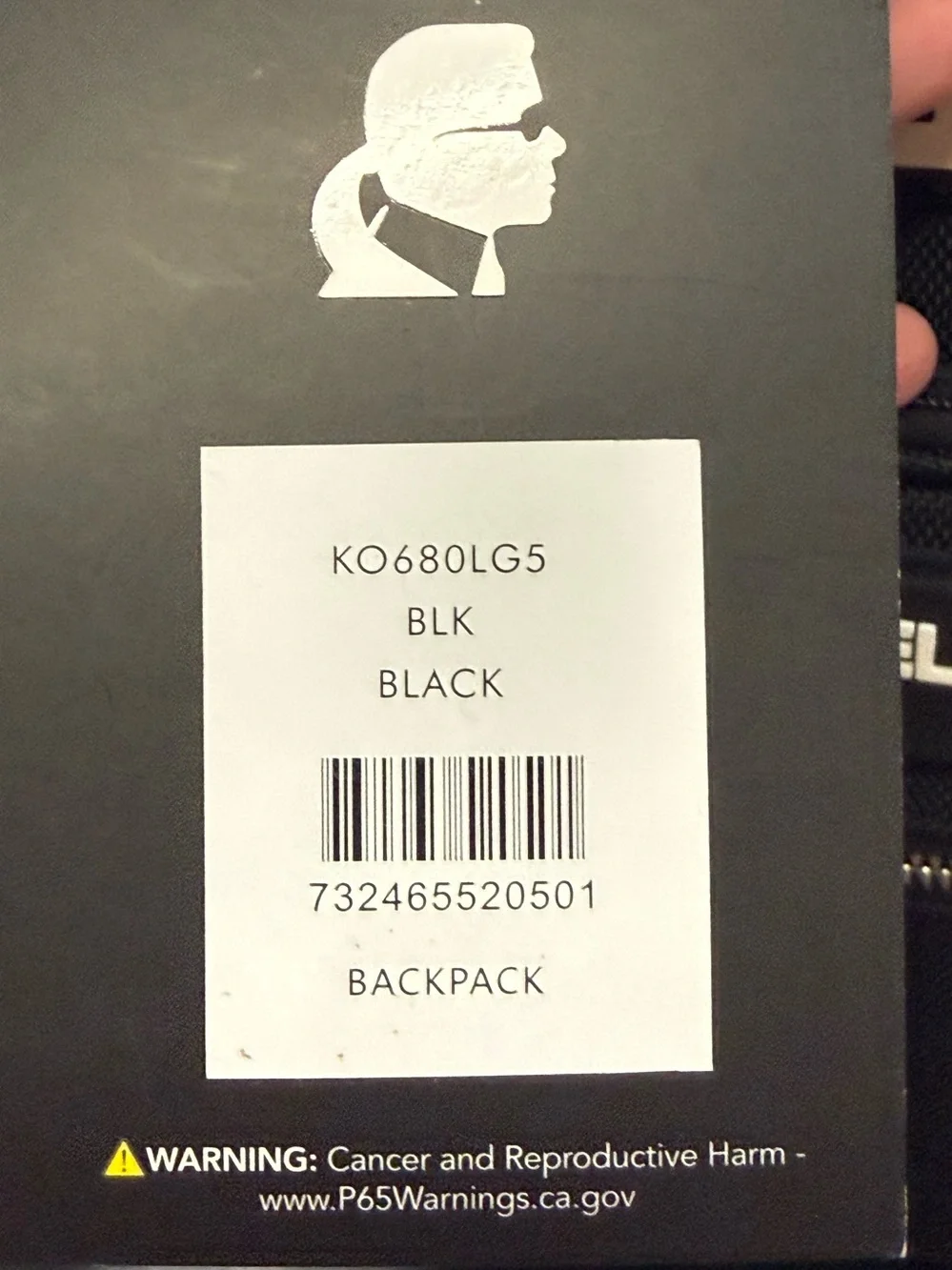 Karl Lagerfeld Travel Black Mini Backpack with Graphic “peekaboo” Lets go,  NWT